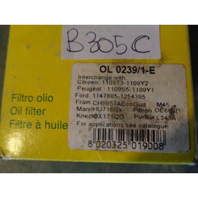 B305C XX - OL0239/1E FILTRO OLIO OIL FILTER RENAULT CITROEN FORD BERLINGO FOCUC-0