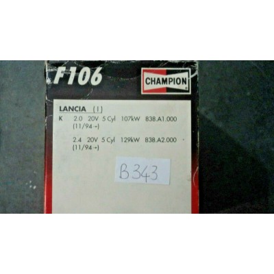 B343 § FILTRO OLIO OIL FILTER F106 LANCIA K KAPPA 2.0 2.4 838.A1.000 838.A2.000-2