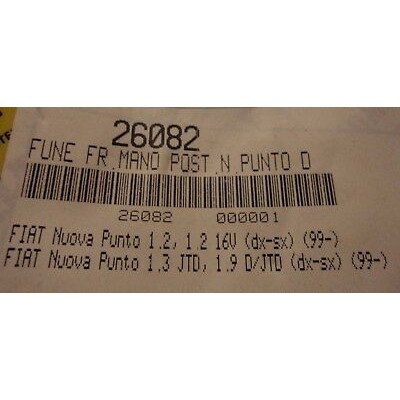 C1104 - 26082 MALO - CAVO FUNE FRENO A MANO - FIAT NUOVA PUNTO -0