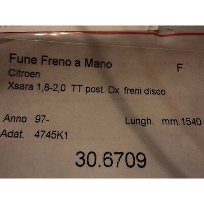 C1214 - 1540mm - CAVO FUNE DISINNESTO FRENO A MANO CITROEN XSARA POSTERIORE DX-0