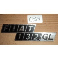C529 - SCRITTA LOGO EMBLEM TAGHETTA IN METALLO FIAT 132GL