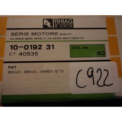 C922 - RHIAG 10-0192-31 - GUARNIZIONI SMERIGLIO FIAT BRAVO MAREA 1.9 TD Ø82mm