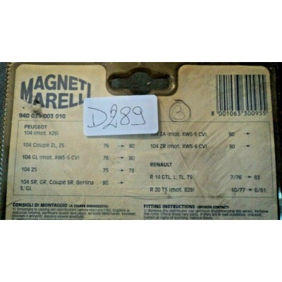 D289 § CONDENSATORE PUNTINE KIT ACCENSIONE MAGNETI MARELLI PEUGEOT 104 R14 R20-1