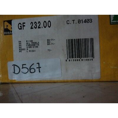 D567 - KIT SERIE GANASCE FRENO - RHIAG GF232.00 - RENAULT 4 5 -0