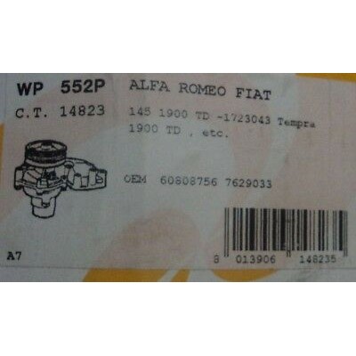 E1065 - POMPA ACQUA PUMP WATER - WP552P ALFA ROMEO 145 146 1900 1.9 TD 60808756-0