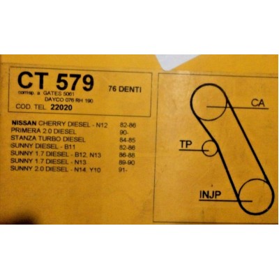 E1167 - CINGHIA DISTRIBUZIONE - 76 DENTI - CT579 - NISSAN CHERRY PRIMERA STANZA -0