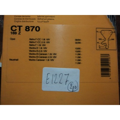 E1227 - CINGHIA DISTRIBUZIONE - 169 DENTI - CT870 - OPEL ASTRA F VECTRA B 