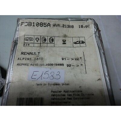 E1583 - Kit pastiglie freno ANTERIORI RENAULT ALPINE A610 - FDB1085A SPIDER 2.0-0