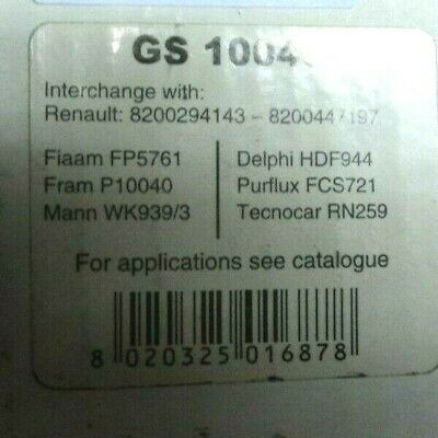 E1901 - GS10040P - FILTRO GASOLIO RENAULT MODUS CLIO 1.5 DCI - 8200294143-0