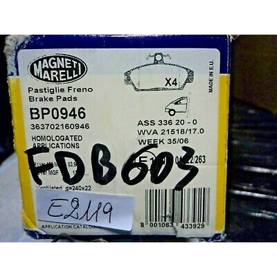 E2119- KIT PATTINI PASTIGLIE PASTICCHE FRENI FDB603 ROVER MG MGF-0