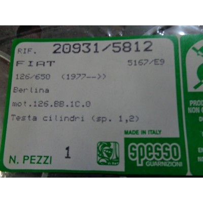 E3074 - GUARNIZIONE TESTA TESTATA FIAT 126 650cc 209315812-1
