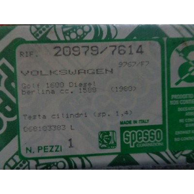 E3107 - GUARNIZIONE TESTA TESTATA VOLKSWAGEN GOLF 1.6 1600 DIESEL 20979/7614