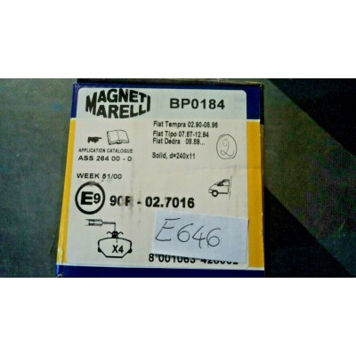 E646 § PASTICCHE PATTINI FRENO PASTIGLIE BP0184 ANTERIORI FIAT TIPO DEDRA TEMPRA-0