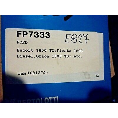 E827 - WATER PUMP - POMPA ACQUA - FP7333 FORD ESCORT FIESTA ORION 1800 1031279-0