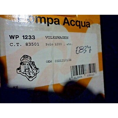 E837 - WATER PUMP - POMPA ACQUA WP1233 VOLKSWAGEN POLO LUPO 1.2  SKODA SEAT -0