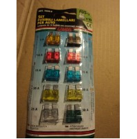 F1119 - SET FUSIBILI PER AUTO 10PZ LAMELLARI