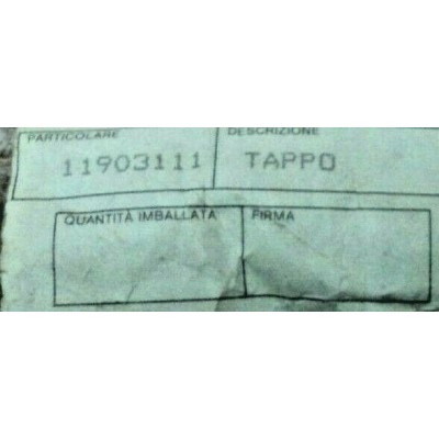 F1729F -- 11903111 TAPPO VITE SCARICO SERBATOIO CARBURANTE PER FIAT LANCIA-0