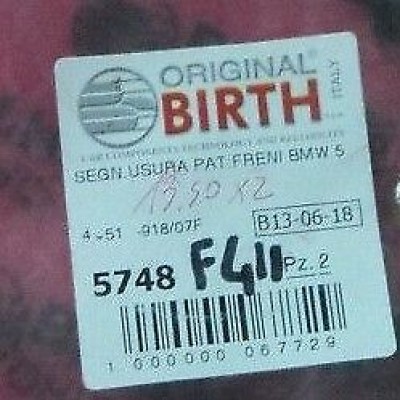 F411 - 1 SENSORE USURA PASTIGLIE BIRTH 5748 BMW SERIE 5 E39-0