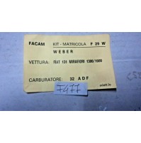 F477 -- KIT REVISIONE RIPARAZIONE CARBURATORE FIAT 131 MIRAFIORI 1.3 1.6 32ADF