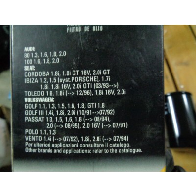 M10072 - FILTRO OLIO OIL FILTER R302 AUDI 80 100 SEAT CORDOBA IBIZA TOLEDO VW-0