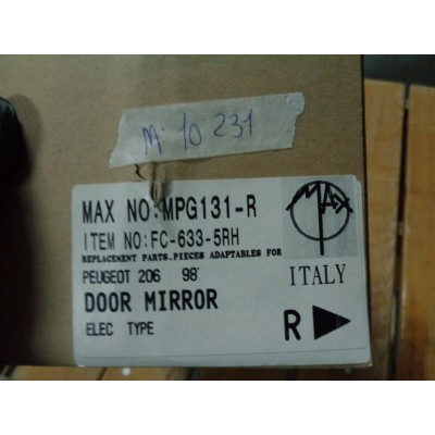 M10231 - SPECCHIETTO RETROVISORE PEUGEOT 206 CON SONDA DESTRO DX 6573636-0