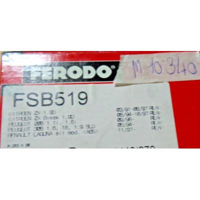 M10340 - KIT GANASCE FRENO CITROEN ZX RENAULT LAGUNA PEUGEOT 205 305 FSB519-0