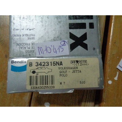 M10415 - KIT SET SERIE PATTINI PASTICCHE FRENI 342315 VW POLO GOLF JETTA ANT-0
