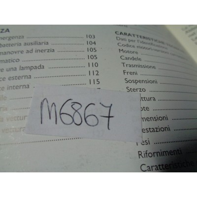M6867 XX - LIBRETTO USO E MANUTENZIONE FIAT PUNTO-0