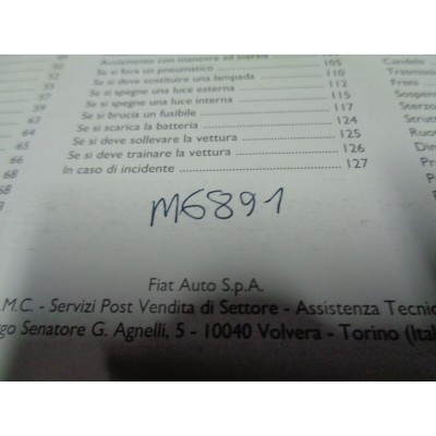 M6891 XX - LIBRETTO MANUALE USO E MANUTENZIONE FIAT PUNTO-0