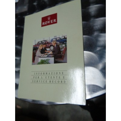 M6964 XX - LIBRETTO MANUALE INFORMAZIONE DELL'UTENTE SERVICE RECORD ROVER