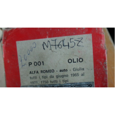 M7645Z XX - FILTRO OLIO OIL FILTER ALFA ROMEO GIULIA DAL GIUGNO 1965 AL 71 1750-0
