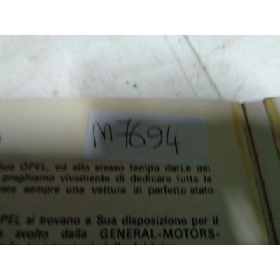 M7694 XX - LIBRETTO ISTRUZIONI IMPORTANTI PER LA SICUREZZA E L'ESERCIZIO OPEL-0