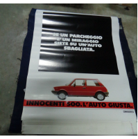 M8139 XX - POSTER PUBBLICITARIO INNOCENTI MINI 500 INNOCENTI 500 L'AUTO GIUSTA