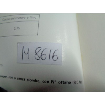 M8616 XX - MANUALE LIBRETTO USO E MANUTENZIONE FIAT PANDA 88-0