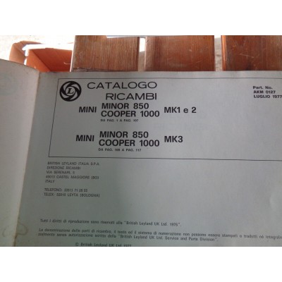 M8704g XX - MINI RANGE CATALOGO RICAMBI MINI MINOR COOPER 850 1000 MKI MKII MK3-1