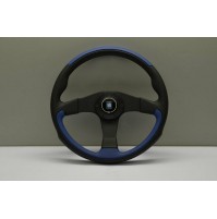 VOLANTE NARDI - PELLE NERA E BLU RAZZE NERE - Ø 350mm 6090.35.2003