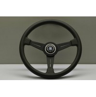 VOLANTE NARDI - PELLE NERA RAZZE NERE CUCITURE GRIGIE - Ø 390mm 6061.39.2001