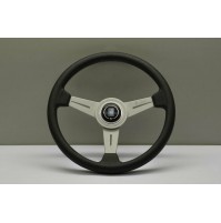 VOLANTE NARDI - Pelle nera traforata cuciture grigie  - Ø 340mm 6062.34.1092