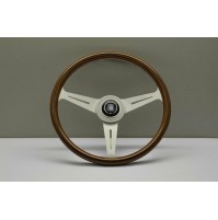 VOLANTE NARDI - legno di mogano razze BIANCHE ANODIZZATE - Ø 360mm 5061.36.1000 