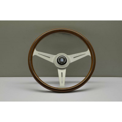 VOLANTE NARDI - legno di mogano razze BIANCHE ANODIZZATE - Ø 360mm 5061.36.1000 