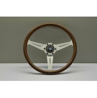 VOLANTE NARDI - mogano E razze BIANCHE ANODIZZATE - Ø 360mm 5061.36.1090